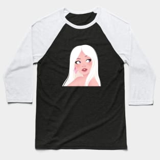 White Haired Girl Baseball T-Shirt